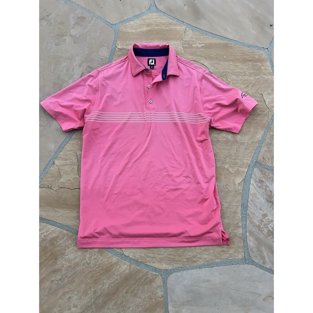 FOOTJOY x FIREROCK CC Arizona Size L Mens Polo Shirt Performance Pink Red CR